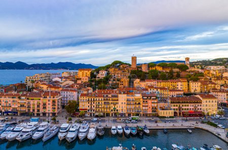 Photo for Aerial view of Cannes, a resort town on the French Riviera, is famed for its international film festival, France - Royalty Free Image
