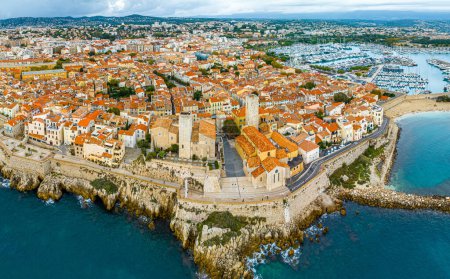 Photo for Aerial view of Antibes, a resort town between Cannes and Nice on the French Riviera, France - Royalty Free Image