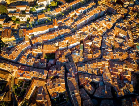 Photo for Aerial view of Grasse, a town on the French Riviera, known for its long-established perfume industry, France - Royalty Free Image