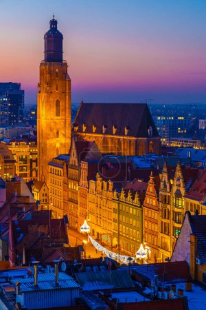 Photo for View of Wroclaw market square after sunset, Poland, EU - Royalty Free Image