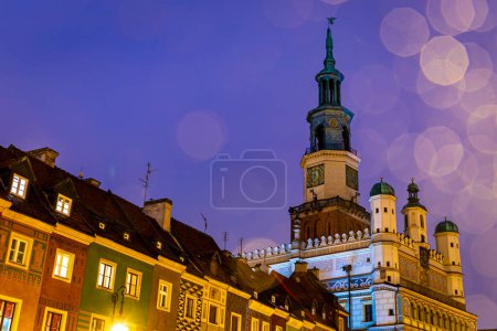 Photo for Christmas view of Poznan, a city on the Warta River in western Poland, EU - Royalty Free Image