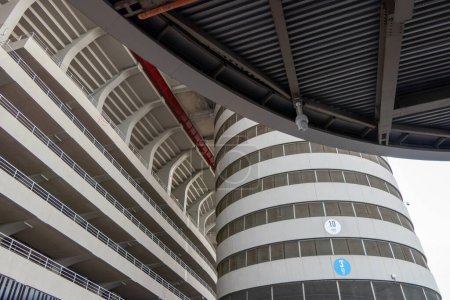 Photo for Milan, Italy, August 1, 2023. The Giuseppe Meazza stadium, also called the San Siro stadium, is a football stadium. The enclosure is the home of the city's two clubs: AC Milan and Inter. - Royalty Free Image