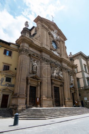 Téléchargez les photos : Florence, Italie, 25 juillet 2023. Église des saints Michel et Gaétan sur la Piazza degli Antinori - en image libre de droit