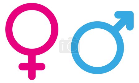 Geschlechtersymbole. Vektor-Illustration isoliert auf weißem Hintergrund