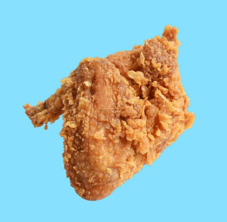 Crispy fried chicken isolated with clipping path, no shadow in black background, fast food