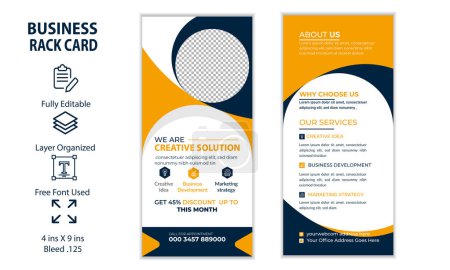 Creative business agency rack card design or dl flyer template