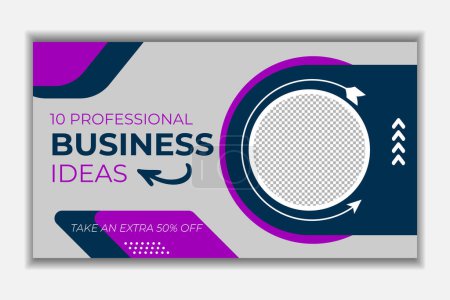 Illustration for Business youtube thumbnail or web banner  template design - Royalty Free Image