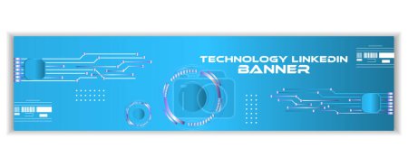 linkedin Technology banner template design with gradient Background