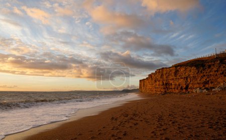 Photo for Waves on the beach and cliffs, Hive Beach - Royalty Free Image