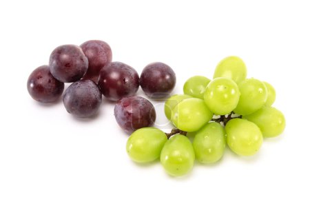 Japanese muscat grape, black grape isolated on white background. copy space.