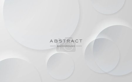Illustration for Modern dynamic white gray circle shape shadow and light dimension background. eps10 vector - Royalty Free Image
