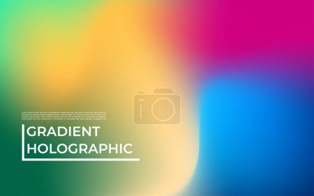 Téléchargez les illustrations : Abtract pink, yellow green, blue colorful holographic blurry mesh background. eps10 vector - en licence libre de droit