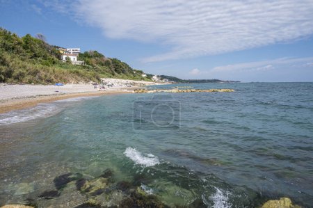 Photo for San Vito Chietino - 07-08-2022: The beautiful beach of Calata Turchina with crystal clear and blue sea - Royalty Free Image