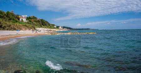 Photo for San Vito Chietino - 07-08-2022: The beautiful beach of Calata Turchina with crystal clear and blue sea - Royalty Free Image