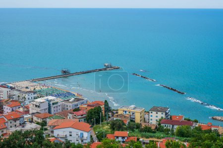 Photo for San Vito Chietino - 07-08-2022: High angle view of the coast of San VIto Chietino - Royalty Free Image