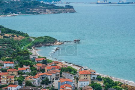 Photo for San Vito Chietino - 07-08-2022: High angle view of the coast of San VIto Chietino - Royalty Free Image