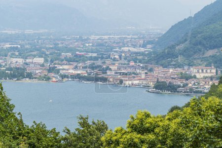 Photo for Aerial view of Lovere and of the Lake Iseo - Royalty Free Image
