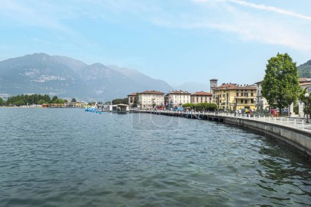 Photo for Pisogne, Italy - 05-15-2022: The lakeside of Pisogne in the Lake Iseo - Royalty Free Image