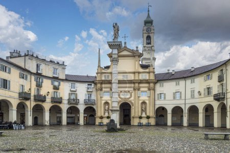 Photo for The beautiful church of Annunziata and the main square in Venaria Reale - Royalty Free Image