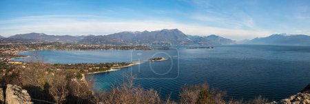 Photo for Extra wide angle view of the Lake Garda from the fortress of Man - Royalty Free Image
