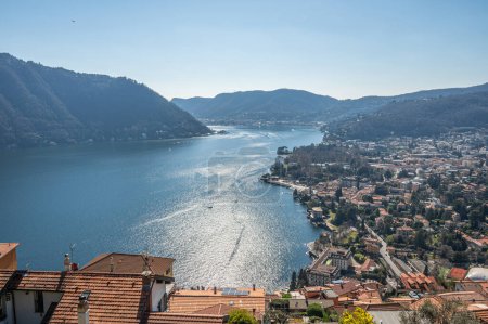 Aerial view of Cernobbio and  the Lake Como