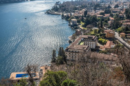 Aerial view of Cernobbio on the Lake Como