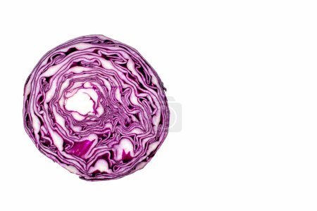 Photo for Fresh red cabbage isolated on a white background. Half of the red cabbage is isolated on white background. - Royalty Free Image