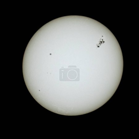 Significant sunspots on the sun during a very geomagnetically active period in 2024 with G4 solar storm activity in the forecast.