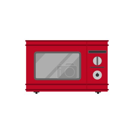 Illustration for Microwave flat design vector illustration. electric oven - Royalty Free Image