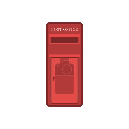 Illustration for Mail box vector post mailbox or postal letterbox flat design vector illustration - Royalty Free Image
