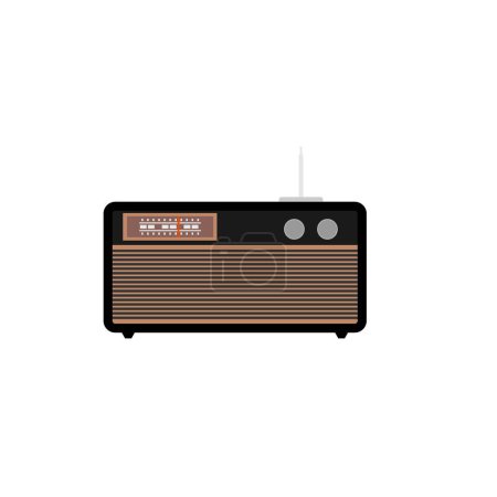 vintage tabletop radio flat design vector illustration. table top radio illustration isolated on white background