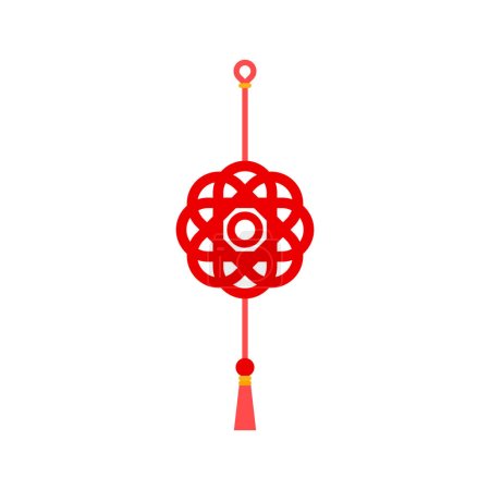 Illustration for Chinese red knot vector illustration. Chinese traditional symbol - Royalty Free Image