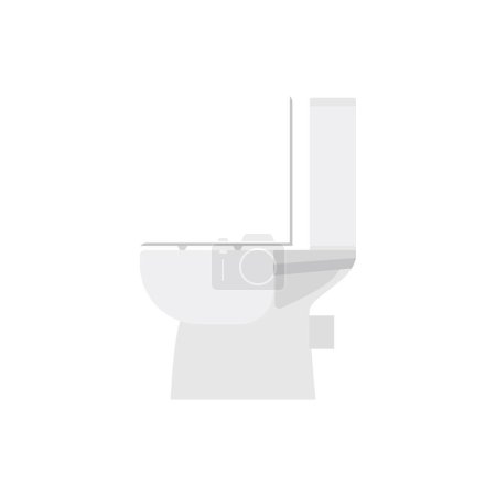 Illustration for Toilet bowl flat design vector illustration. Toilet seat, bowl side view flat style on white background. Restroom, lavatory, privy, closet, loo water closet. - Royalty Free Image