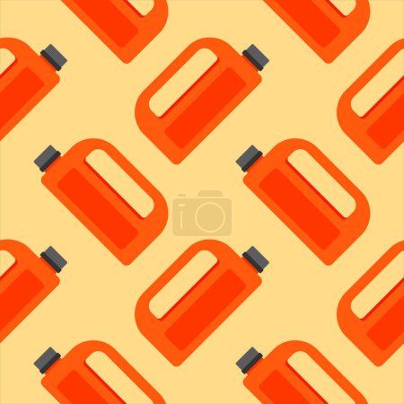 Seamless pattern of canister of gasoline. Petrol simple modern pattern. Canister for motor machine oil. Oil change service and repair. Engine oil vector sign