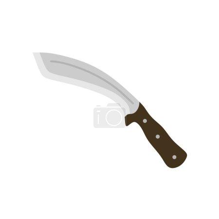 kukri knife flat design vector illustration. Gurkha knife icon in trendy flat style isolated on white background. Machete, Infantry Kukri blade flat color