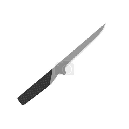 Illustration for Image Boning Knife, kitchen knife flat design vector illustration. chef cutting hatchets cooking cutlery realistic kitchenware - Royalty Free Image