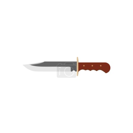 bowie knife flat design vektorillustration isoliert auf weißem hintergrund. Sharp Blade Vektor Farbe Symbol Design, Camping und Outdoor-Symbol, Zeichen für Extremsportausrüstung, Wildlife und Expedition