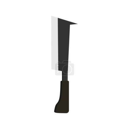 billhook flat design vector illustration isolated on white background. This cutting tool is used widely in agriculture and forestry for cutting woody material such as shrubs, small trees and branch.