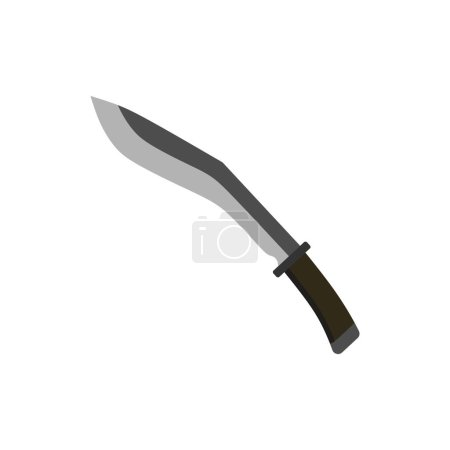 Kukri Gurkha Sword flat design vector illustration isolated on white background, Kukri machete knife. Army Survival Combat Nepal Gurkha Blade Vector