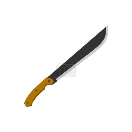 latin machete flat design illustration isolated on white background. cutlass, a large curved knife with a broad blade, vector illustration.