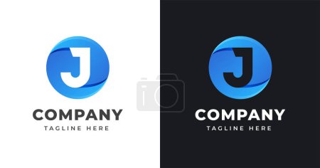 Foto de Plantilla de diseño de logotipo de letra J con forma de círculo - Imagen libre de derechos