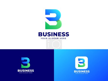 Foto de Logotipo de letra B con diseño de gradiente geométrico - Imagen libre de derechos