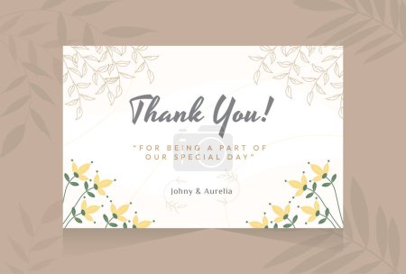 Foto de Gracias por la tarjeta de compra con plantilla de fondo de forma abstracta flor dibujada a mano - Imagen libre de derechos
