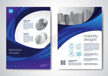 Illustration for Template vector design for Brochure, AnnualReport, Magazine, Poster, Corporate Presentation, Portfolio, Flyer, infographic, layout modern with color size A4, Front and back, Easy to use. - Royalty Free Image