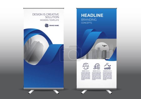 RollUp template vector illustration, Designed for style applied to the expo. Publicity banners, business model vertical.