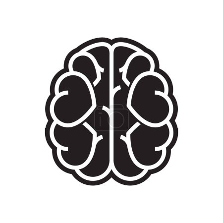 brain love icon symbol on white background.