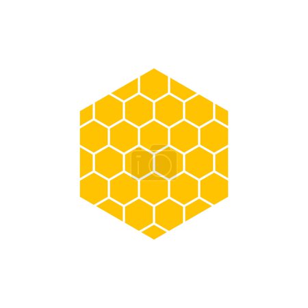 Illustration for Yellow honeycomb logo isolated on white background. - Royalty Free Image
