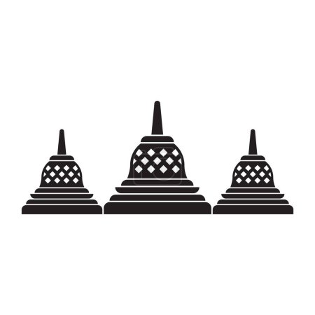 Illustration for Three stupa temple icon vector isolated on white background. - Royalty Free Image