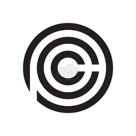 Téléchargez les illustrations : Cercle ligne lettre logo PCC isolé sur fond blanc. - en licence libre de droit