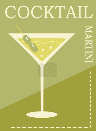 Illustration vectorielle de cocktails d'été. Icône, logo flyer publicitaire pour bars et cafés.